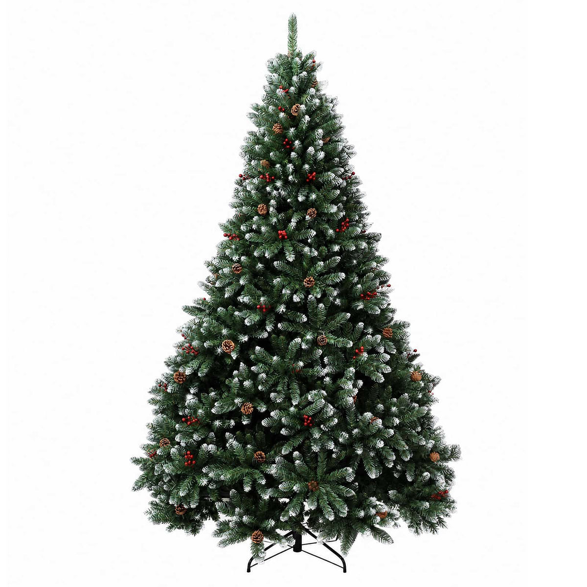 Artificial Christmas Tree Green Bauble LEDs Frosted Tips