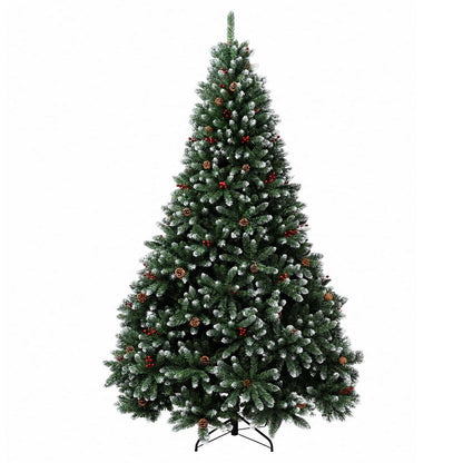 Artificial Christmas Tree Green Bauble LEDs Frosted Tips