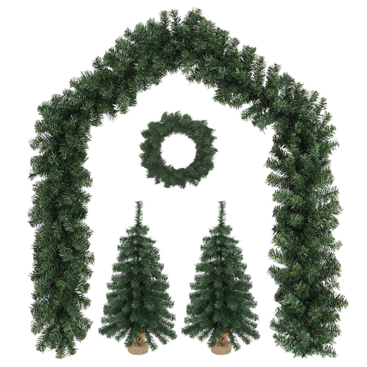vidaXL Mini Christmas Tree Set 45 cm PVC Green 2