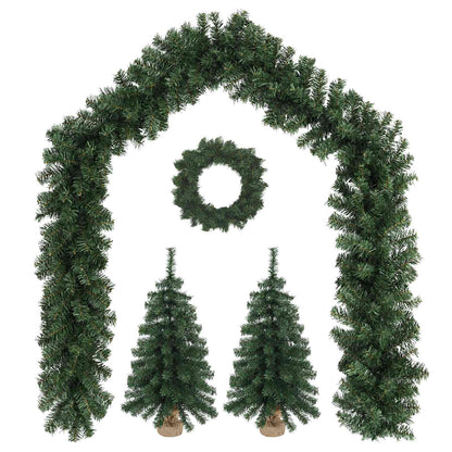 vidaXL Mini Christmas Tree Set 45 cm PVC Green 2
