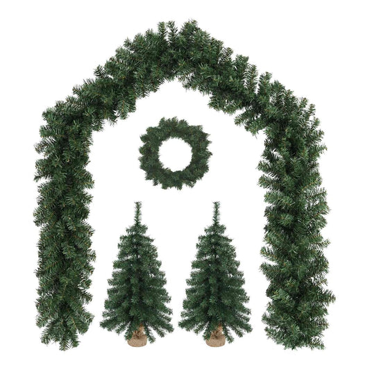 Mini Christmas Tree Set PVC Green 45 cm without LED