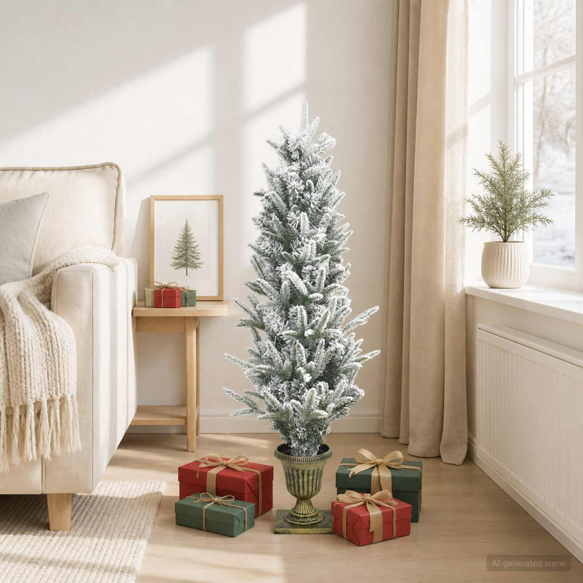 Mini Christmas Tree 120 cm PVC in Green and White