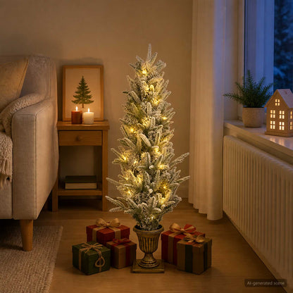 Mini Christmas Tree 120 cm 100 LEDs Warm White PVC