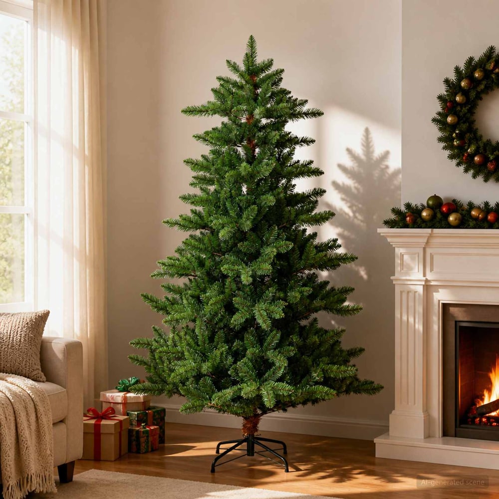 vidaXL Artificial Christmas Tree PVC and Metal Green