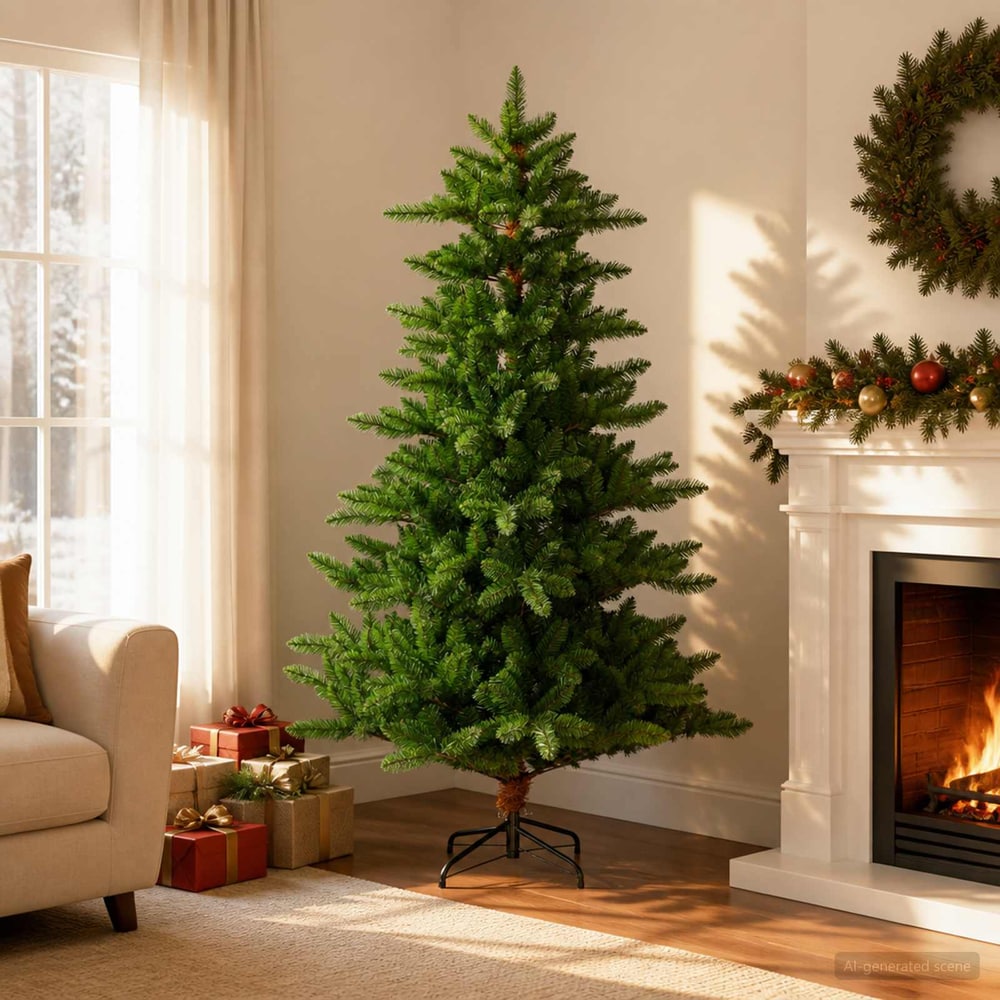 Artificial Christmas Tree PVC and Metal Green 210 cm