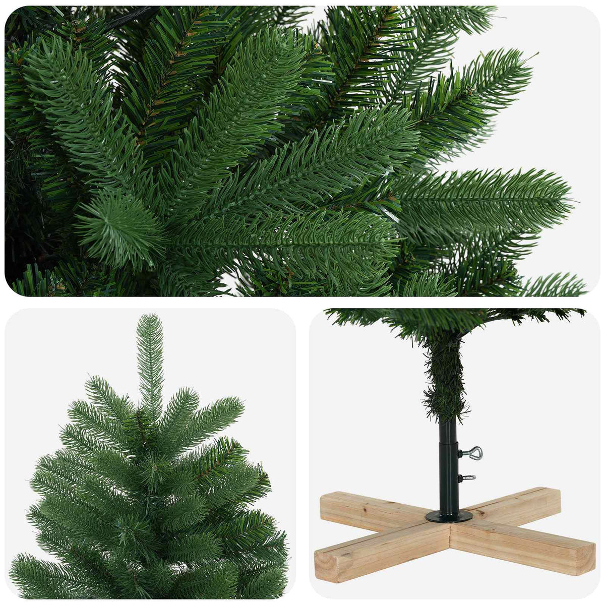 Artificial Christmas Tree PVC and Solid Pine Wood Green 120 cm