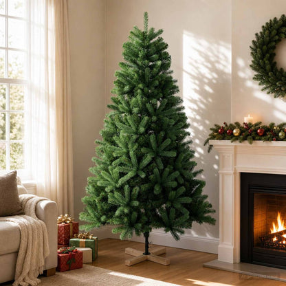 Artificial Christmas Tree PVC and Solid Pine Wood Green 180 cm