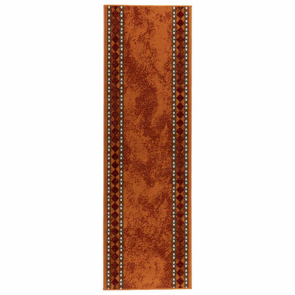 vidaXL Runner Rug FLORNES Woven Orange 67 x 350 cm PP 7 mm 2