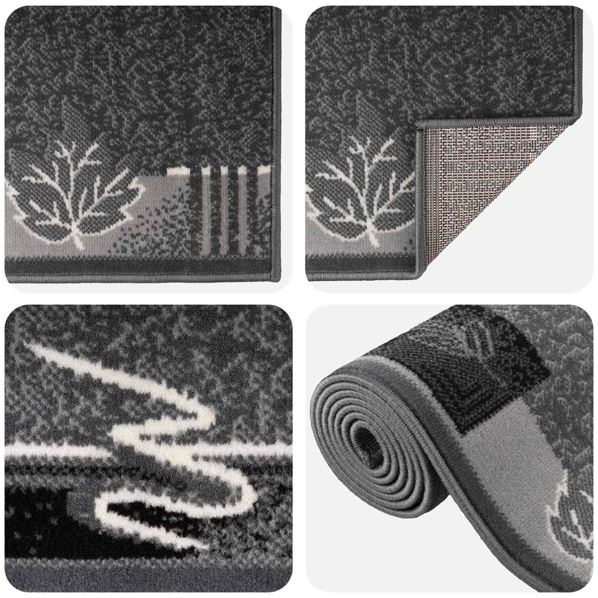 vidaXL Runner Rug FLORNES Woven Grey 67 x 400 cm PP 7 mm 3