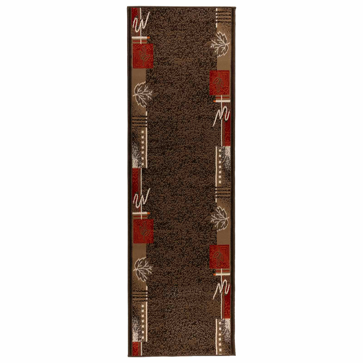 vidaXL Runner Rug FLORNES Woven Brown 67 x 350 cm PP 7 mm 2