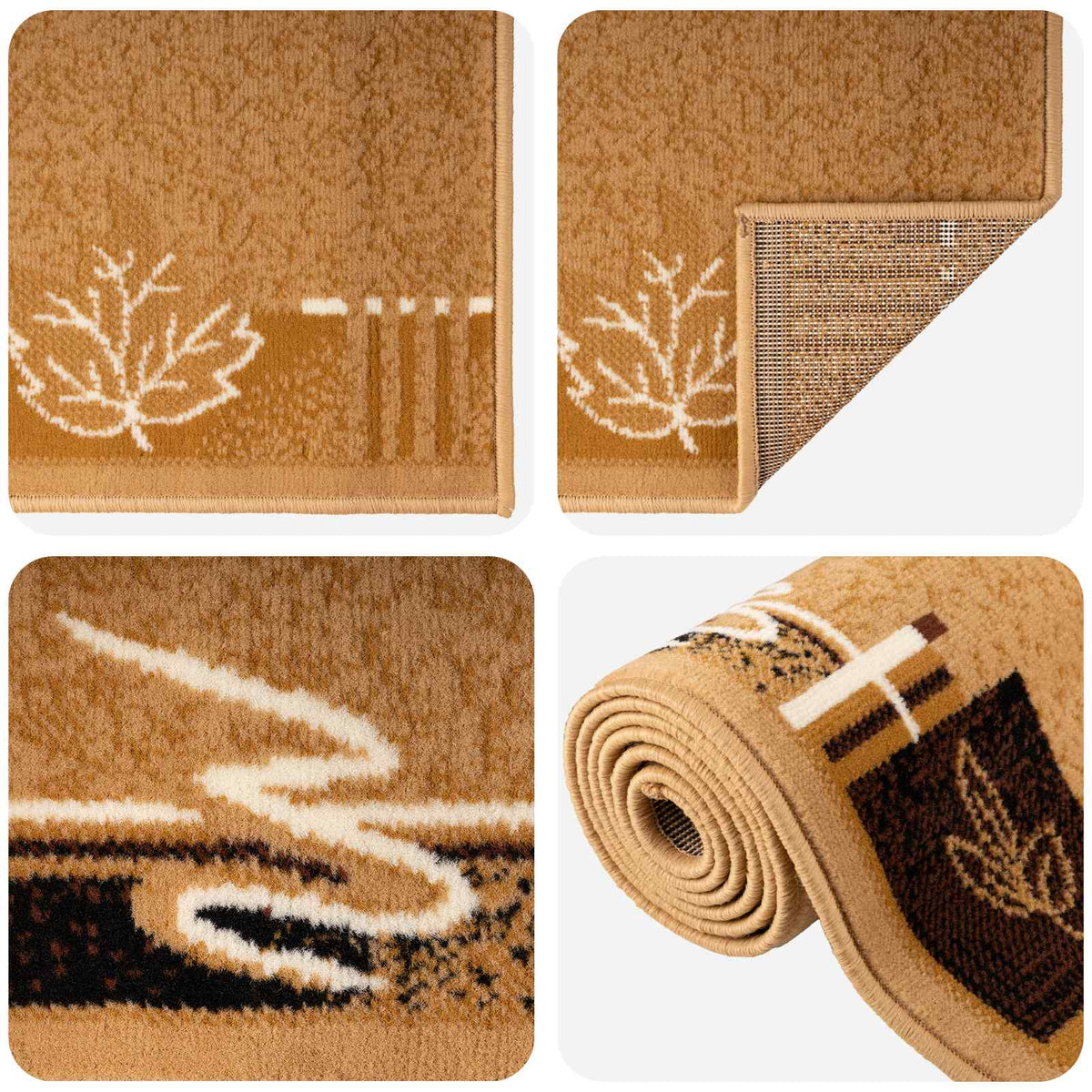 vidaXL Runner Rug FLORNES Woven Ochre 67 x 400 cm PP 7 mm 3