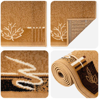 vidaXL Runner Rug FLORNES Woven Ochre 80 x 300 cm PP 7 mm 3
