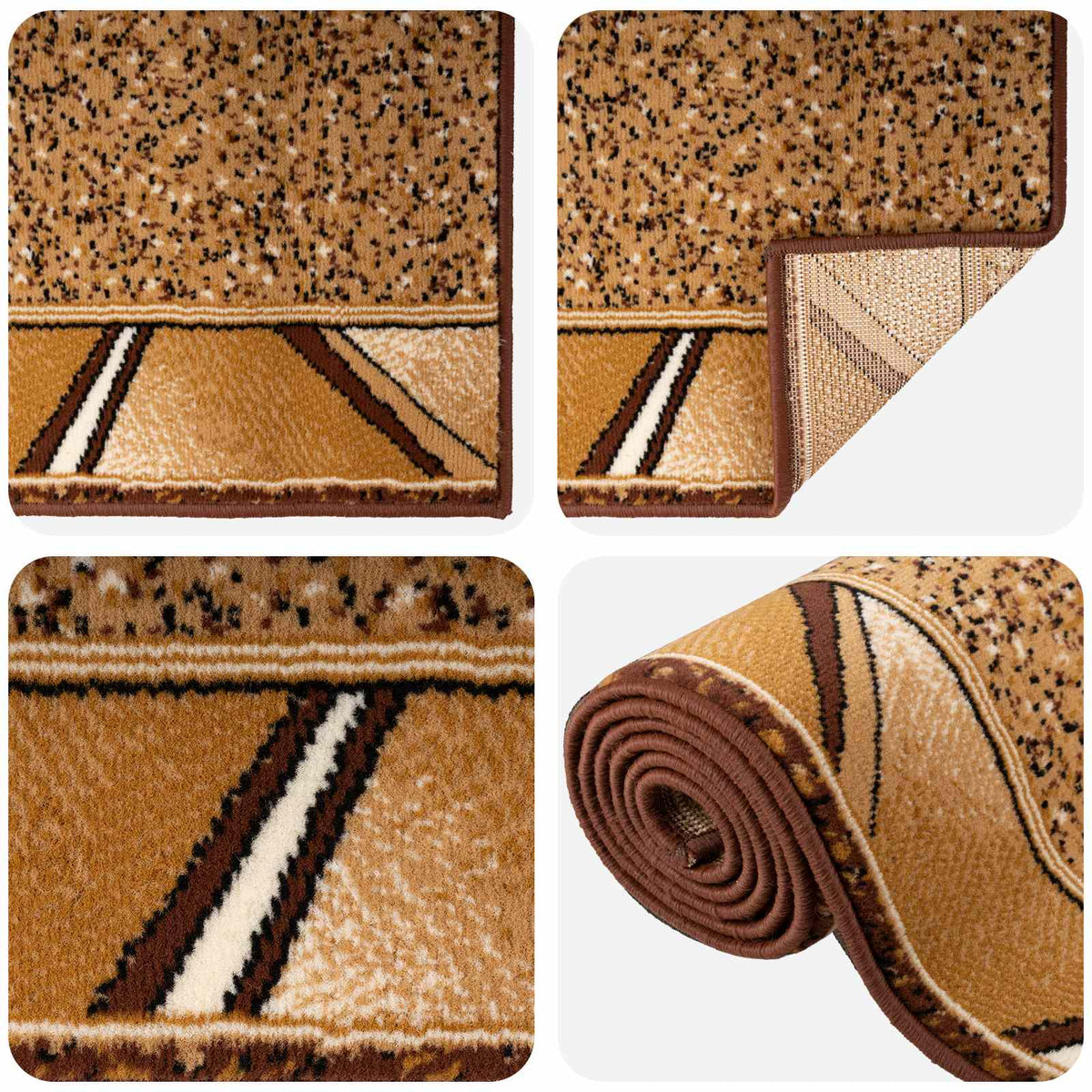 vidaXL Runner Rug FLORNES Woven Ochre 100 x 250 cm PP 7 mm 3