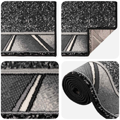 vidaXL Runner Rug FLORNES Woven Grey 67 x 400 cm PP 7 mm 3