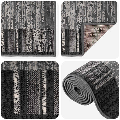vidaXL Runner Rug FLORNES Woven Grey 100 x 250 cm PP 7 mm 3