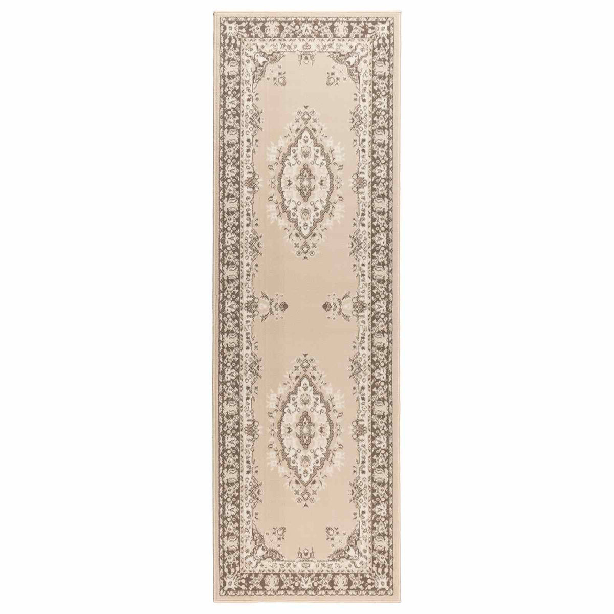 vidaXL Runner Rug FLORNES Woven Ecru 100 x 250 cm PP 7 mm 2