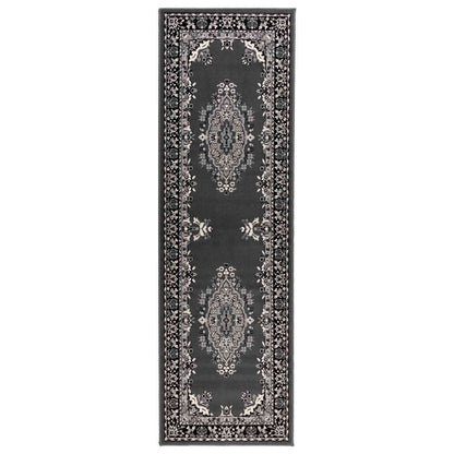 vidaXL Runner Rug FLORNES Woven Grey 67 x 350 cm PP 7 mm 2