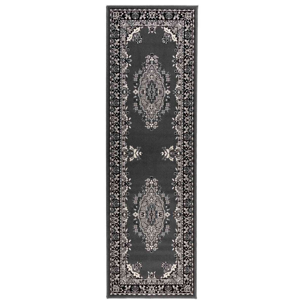 vidaXL Runner Rug FLORNES Woven Grey 67 x 400 cm PP 7 mm 2