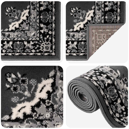 vidaXL Runner Rug FLORNES Woven Grey 80 x 300 cm PP 7 mm 3