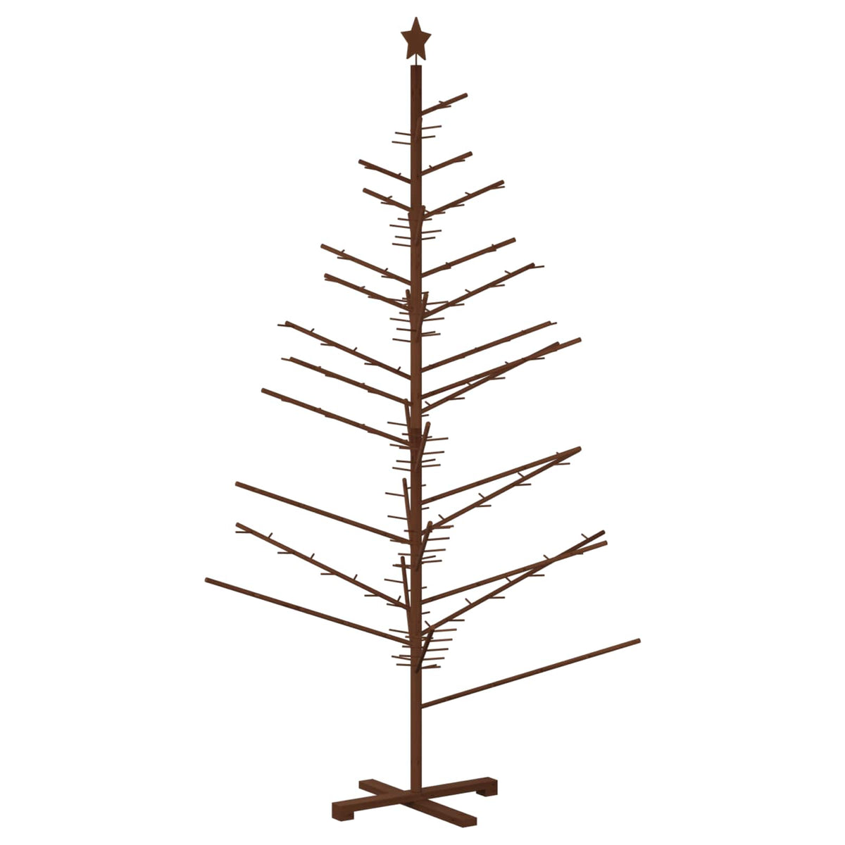 Wooden Christmas Tree KOTKA Bamboo and Solid Pine Wood Dark brown 210 cm