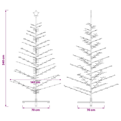 vidaXL Wooden Christmas Tree 240 cm Bamboo and Solid Pine Wood 6