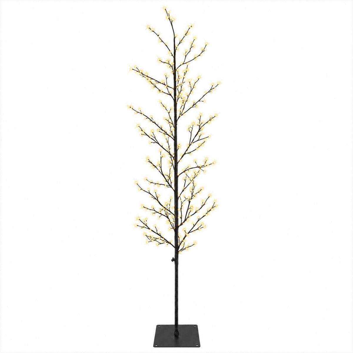 Micro Birch Christmas Tree White Steel 360 LEDs Black (warm white) 180 cm