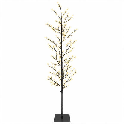 Micro Birch Christmas Tree White Steel 360 LEDs Black (warm white) 180 cm