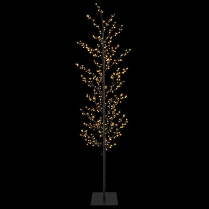 Micro Birch Christmas Tree White Steel 360 LEDs Black (warm white) 180 cm