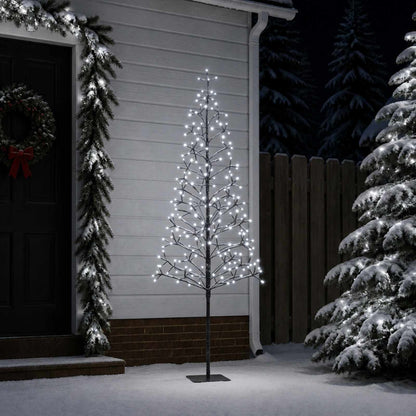 vidaXL LED String Christmas Tree Black 47 x Steel 228 LEDs