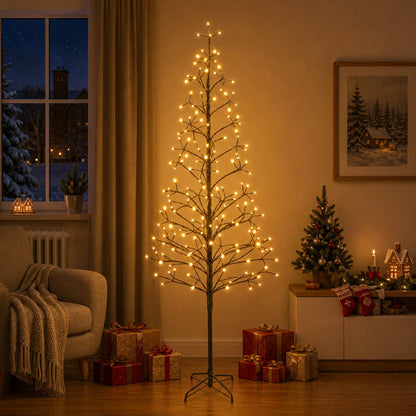vidaXL LED String Christmas Tree Black 47 x 210 cm Steel 228 LEDs 1