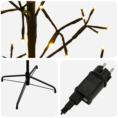 vidaXL LED String Christmas Tree Black 47 x 210 cm Steel 228 LEDs 5