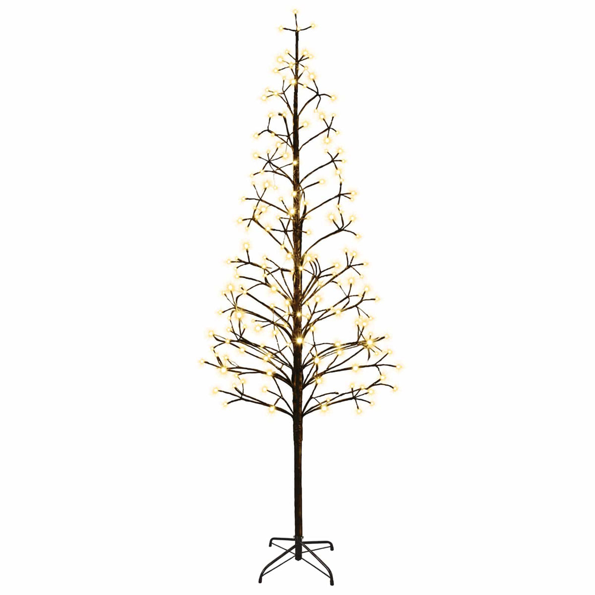 LED String Christmas Tree Black 47 x Steel 228 LEDs Black (warm white) 210 cm