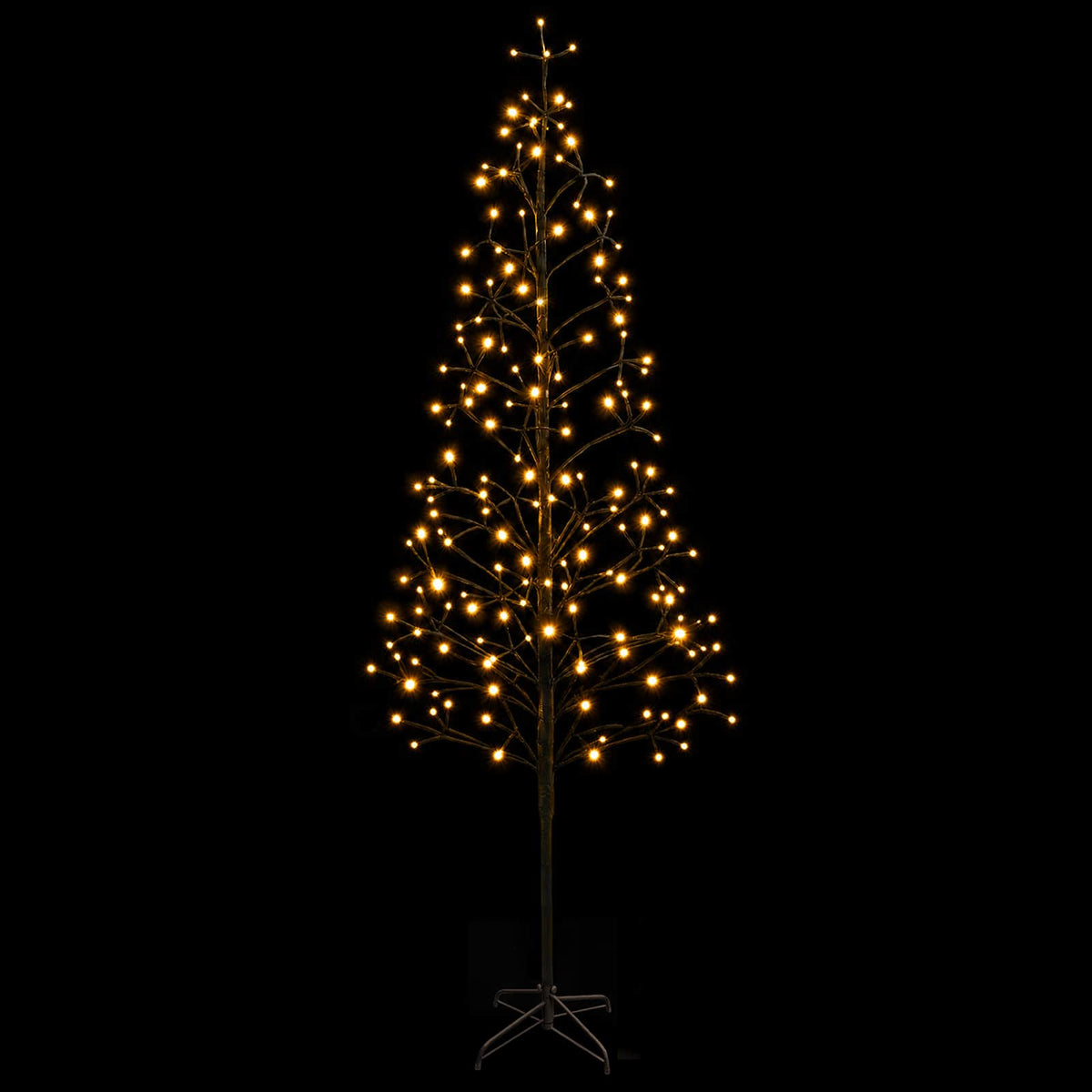 vidaXL LED String Christmas Tree Black 47 x 210 cm Steel 228 LEDs 4