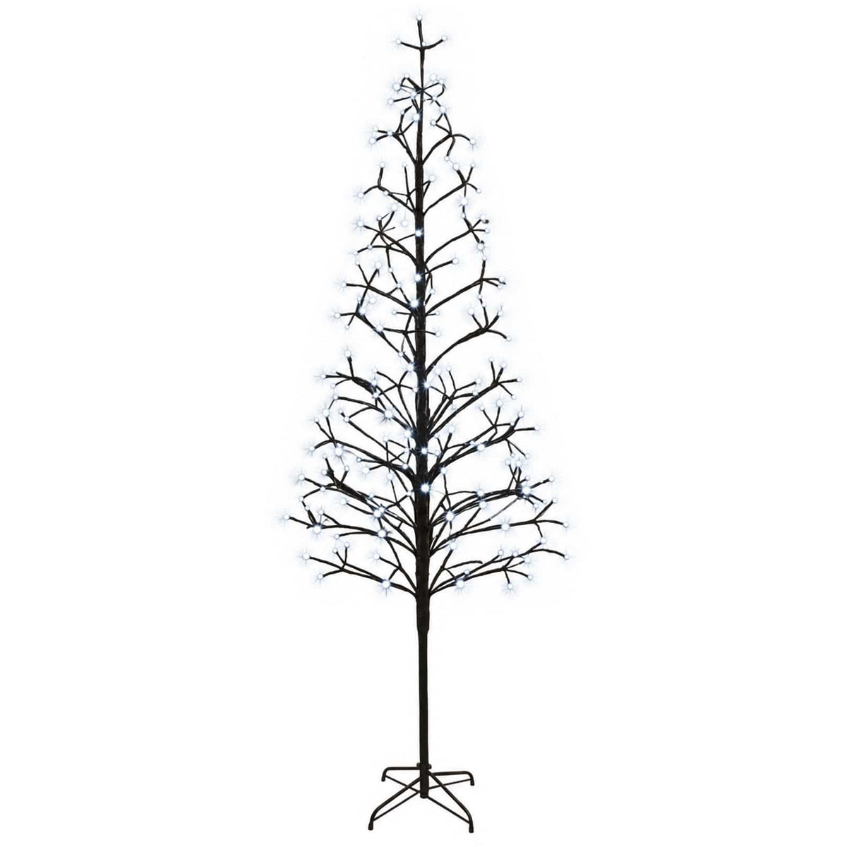 LED String Christmas Tree Black 47 x Steel 228 LEDs Black (cold white) 210 cm