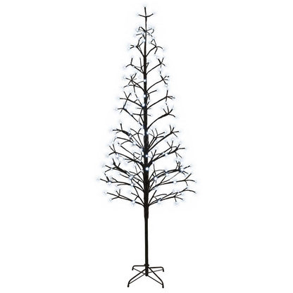LED String Christmas Tree Black 47 x Steel 228 LEDs Black (cold white) 210 cm