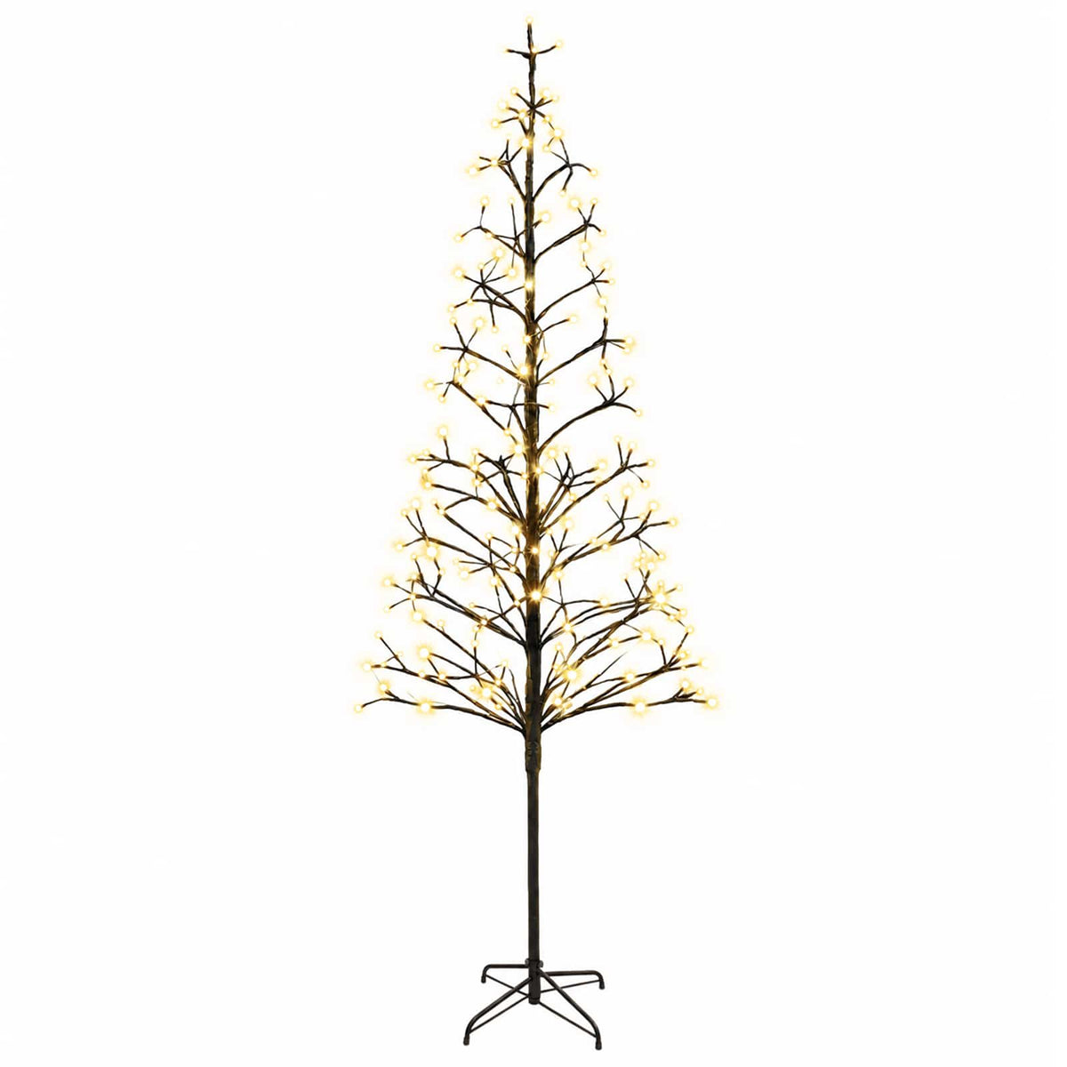 LED String Christmas Tree Black 47 x Steel 228 LEDs Black (warm white) 240 cm