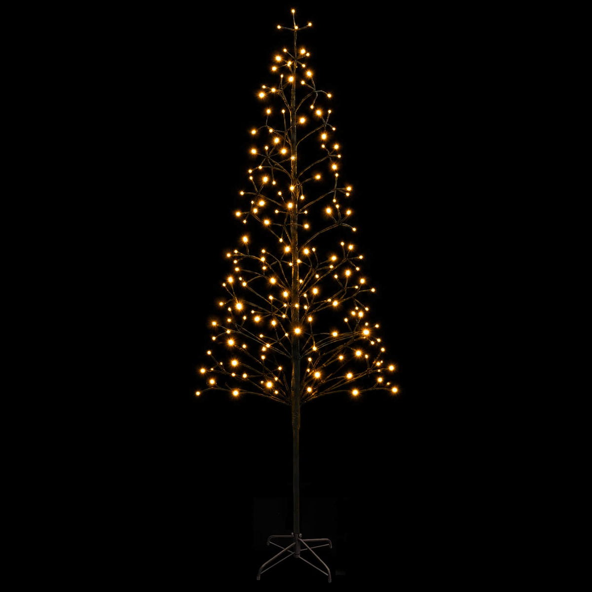 vidaXL LED String Christmas Tree Black 240 cm Steel 268 LEDs 4