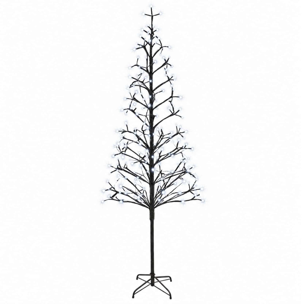 LED String Christmas Tree Black 47 x Steel 228 LEDs Black (cold white) 240 cm