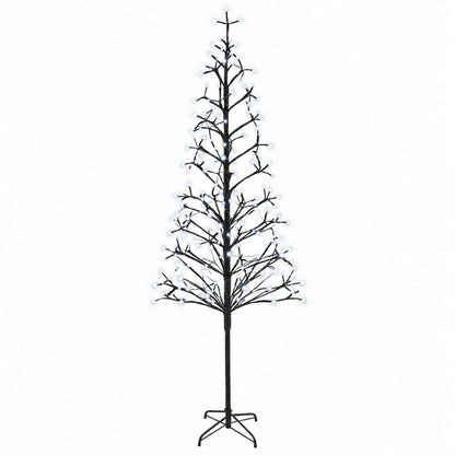 LED String Christmas Tree Black 47 x Steel 228 LEDs Black (cold white) 240 cm