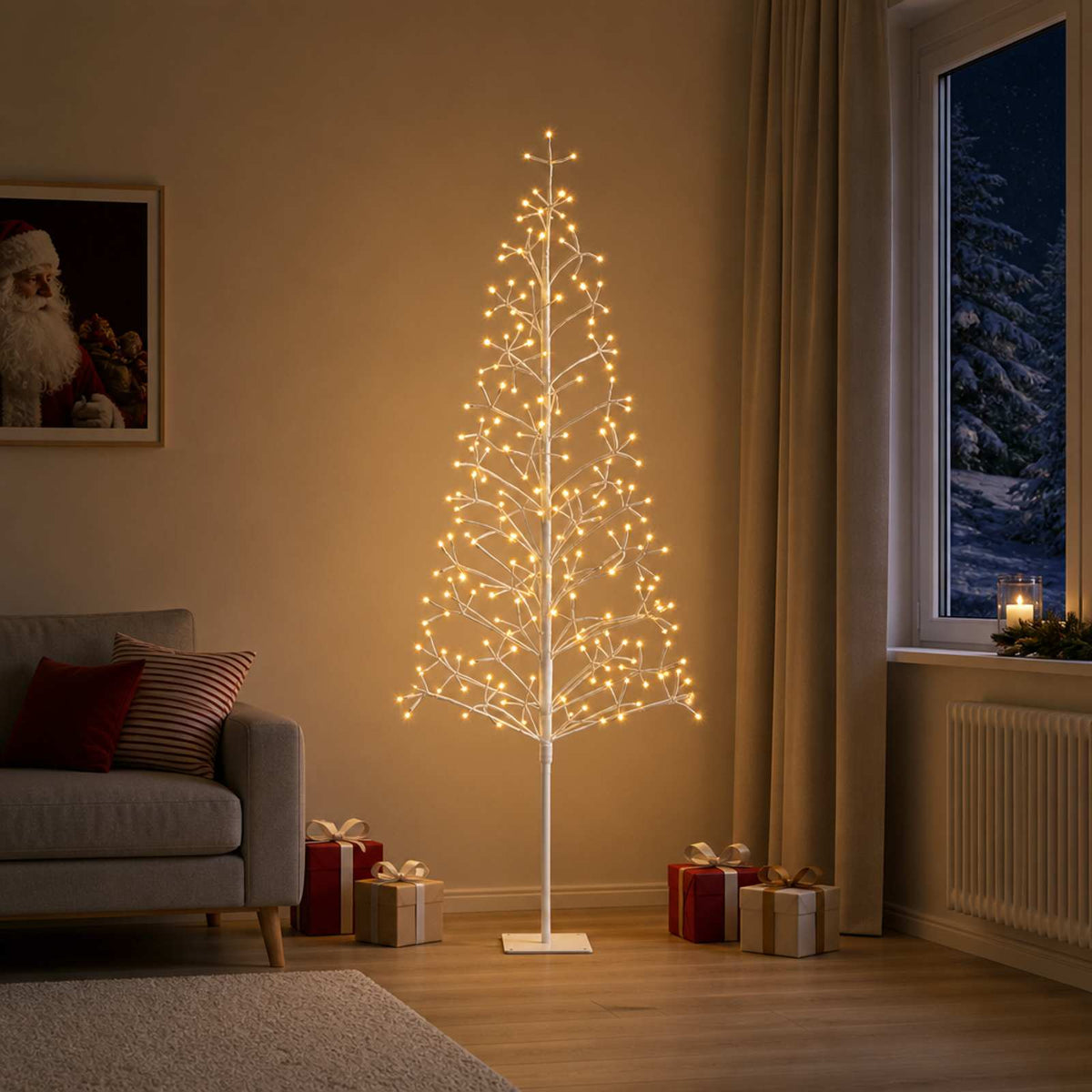 vidaXL LED String Christmas Tree Black 47 x Steel 228 LEDs