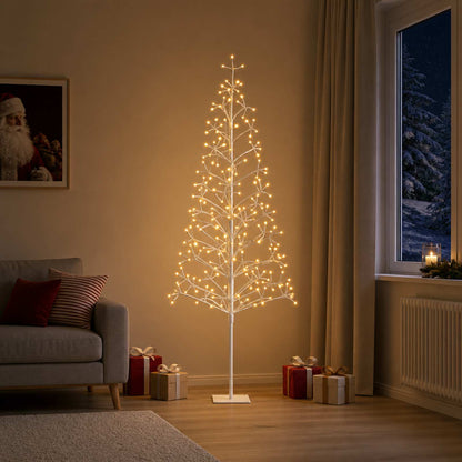 vidaXL LED String Christmas Tree Black 47 x Steel 228 LEDs