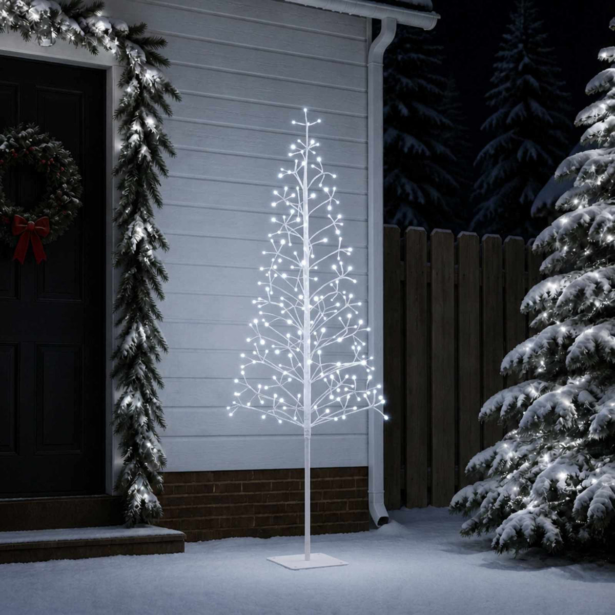vidaXL LED String Christmas Tree Black 47 x Steel 228 LEDs