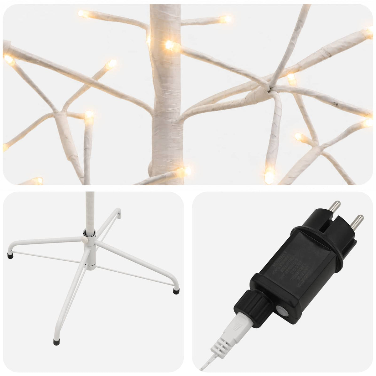 vidaXL LED String Christmas Tree White 210 cm Steel 228 LEDs 5