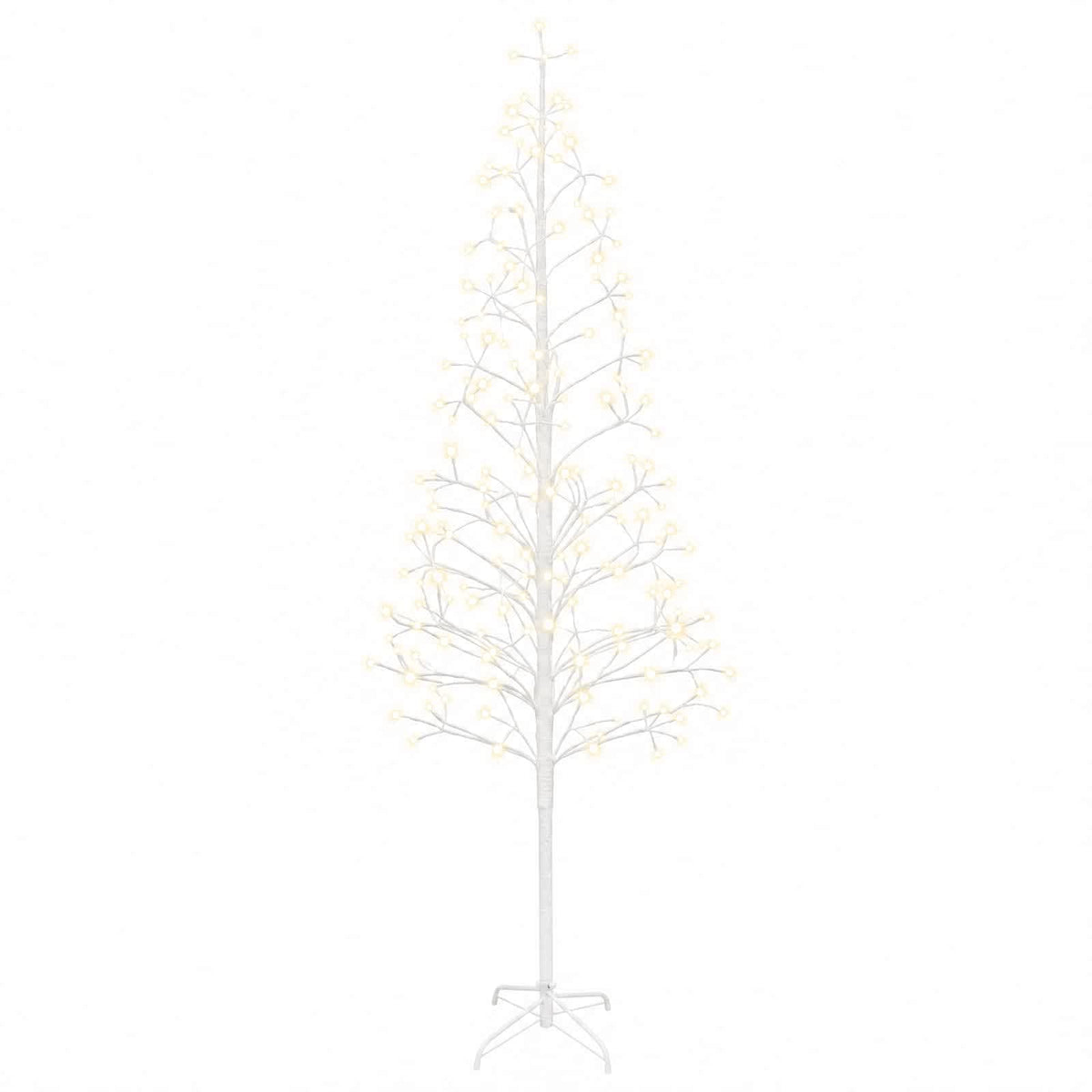 LED String Christmas Tree Black 47 x Steel 228 LEDs White (warm white) 210 cm