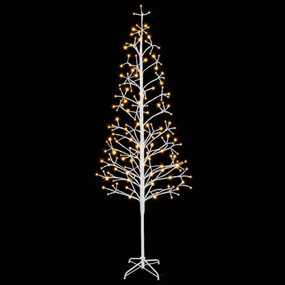 vidaXL LED String Christmas Tree White 210 cm Steel 228 LEDs 4