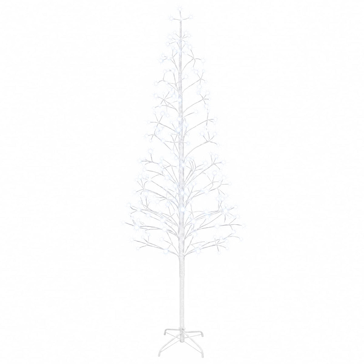 LED String Christmas Tree Black 47 x Steel 228 LEDs White (cold white) 210 cm
