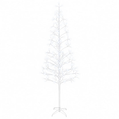 LED String Christmas Tree Black 47 x Steel 228 LEDs White (cold white) 210 cm