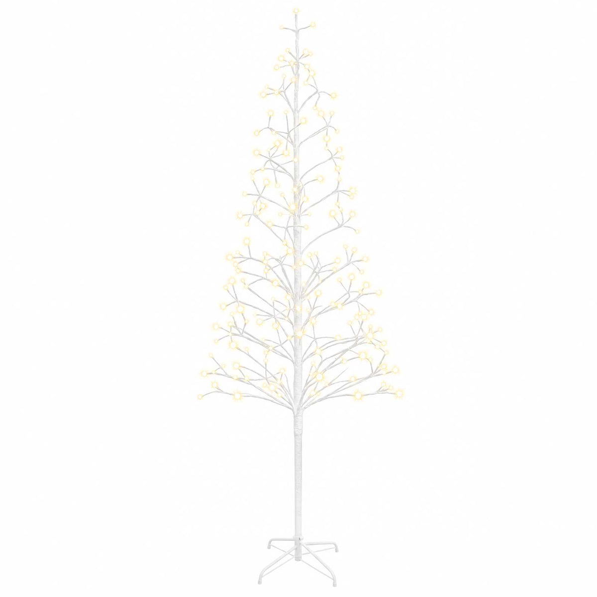 LED String Christmas Tree Black 47 x Steel 228 LEDs White (warm white) 240 cm