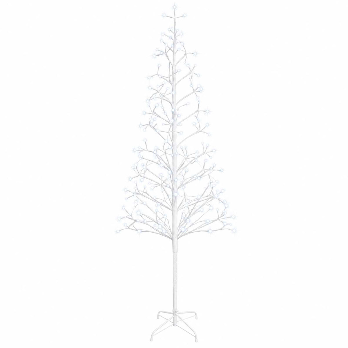 LED String Christmas Tree Black 47 x Steel 228 LEDs White (cold white) 240 cm