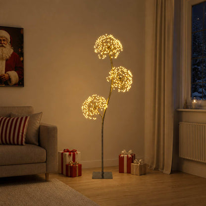 S-Shape LED Christmas Tree Black 18 x 18 x Steel Black (warm white) 120 cm